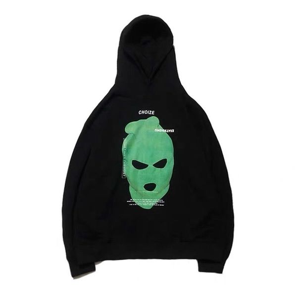 

womens hoodies sweatshirts ins european and american hiphop high street head portrait oversize printing loose hooded pullover sweater mens t, Black
