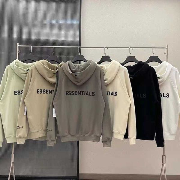 

designer mens womens hoodie essentialss sweatshirts winter sweaters fear god double thread zipper jacket high plush hooded cardigan, Black