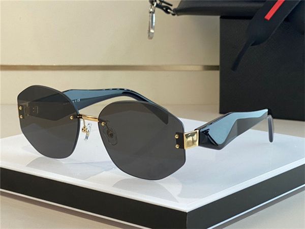 

new fashion design women sunglasses 20s rimless frame irregular lens popular and simple style high end outdoor uv400 protection glasses, White;black