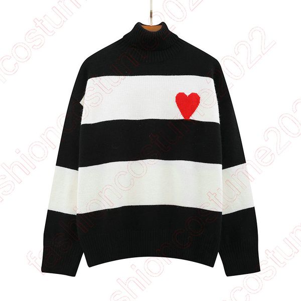 

men's sweaters mi de coeur funnel neck sweater striped oversize sweater winter knitting sweater pullovers women long sleeve turtleneck, White;black