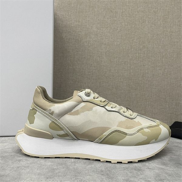 

new camouflage running shoe printed panel contrast casual shoes men sneakers, Black