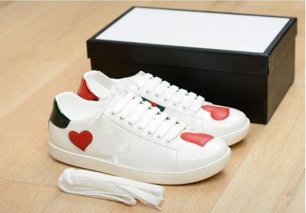

casual shoes leather sneakers shoe designer men women sneaker snake chaussures bee embroidery red green stripes walking sports899, Black