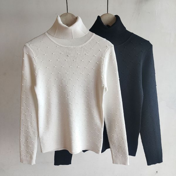 

902 2022 milan runway autumn sweater long sleeve crew neck pullover black white fashion clothes womens yiduo, White;black