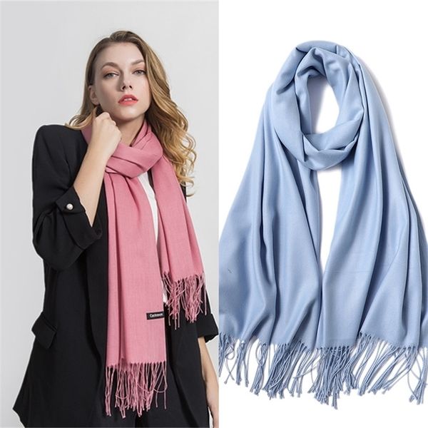 

scarves fashion winter women scarf thin shawls and wraps lady solid female hijab stoles long cashmere pashmina foulard head scarves 221010, Blue;gray