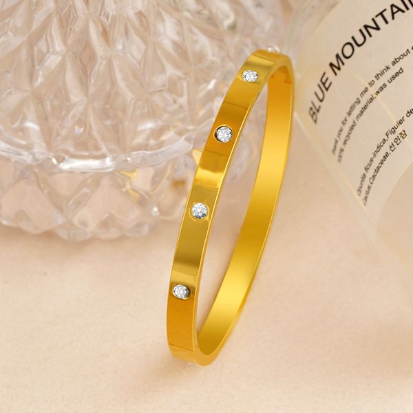 

beautiful lovers bangle bracelets woman 18k yellow gold filled bangles cubic zirconia woman jewelry gifts, Black
