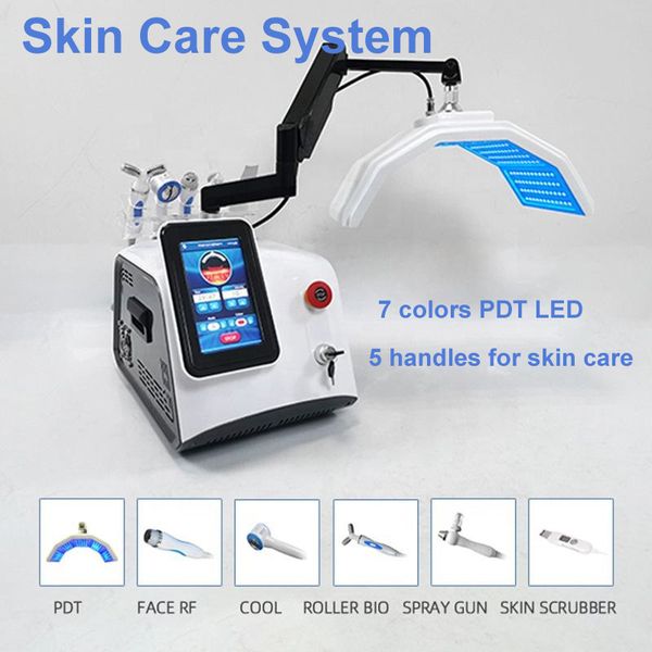 

multifunctional led skin rejuvenation machine oxygen spray bio microcurrent skin scrubber pdt therapy light deep cleansing facial care beaut