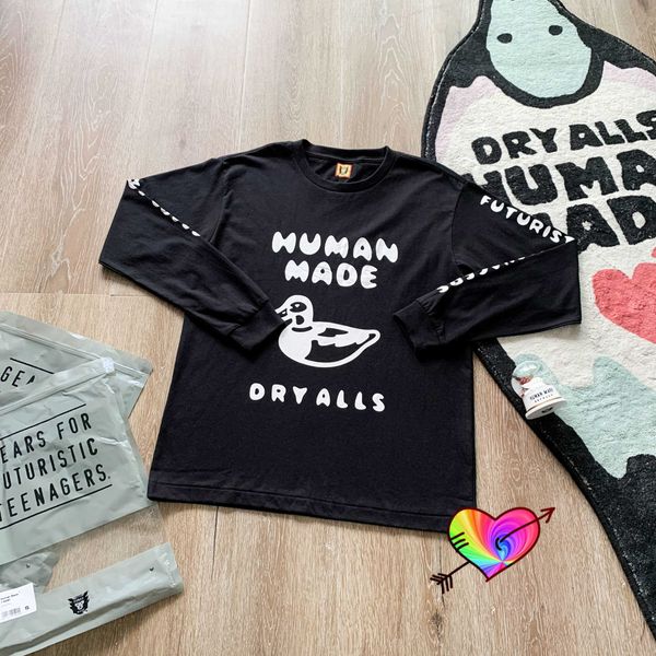 

men's t-shirts white duck human made t-shirt men women sleeve letter printing human made tee collar tag casual t221007, White;black