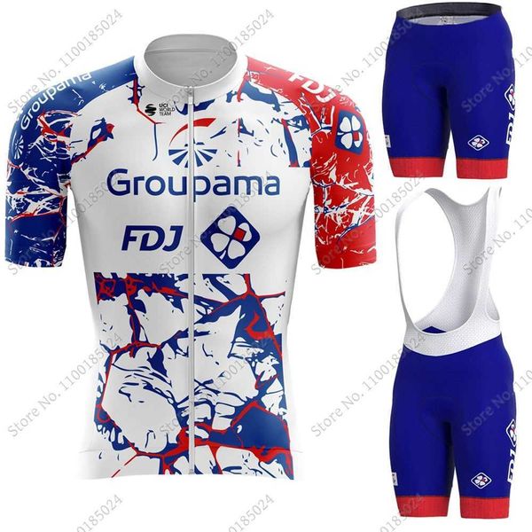 

cycling jersey sets 2022 france cycling jersey fdj team set summer bicycle clothing mens road bike shirt suit bib shorts mtb culotte maillot, Black;red