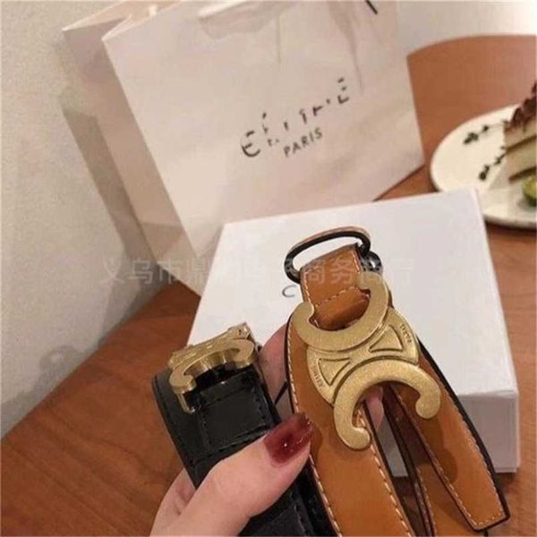 

belt celins designer selin womens belts triomphe thin belt gold smooth buckle black brown men women