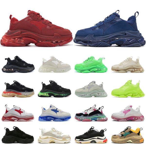 

2022 designer triple s casual shoes men women platform sneakers green purple blue black white mens trainers outdoor shoes