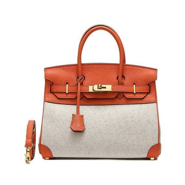 

luxury bags designer handbags herme women's bag fashion first layer cowhide cloth bag women's shoulder bag dd