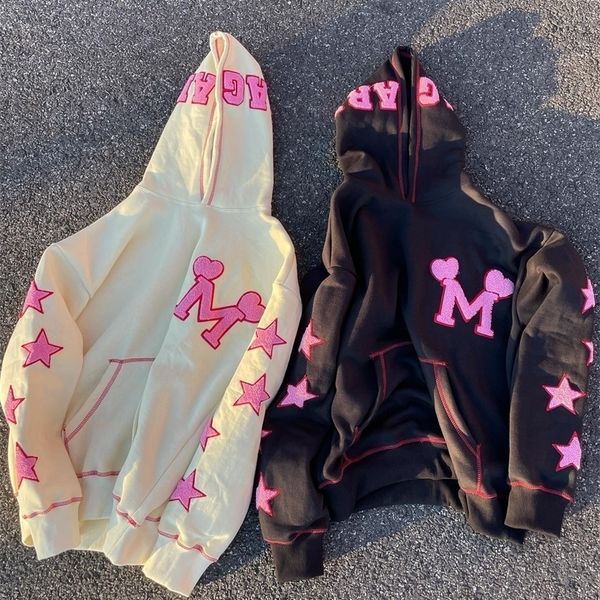 

womens hoodies sweatshirts fashion oversized star lettery embroidered ladies hoodie y2k kawaii streetwear hoodie winter womens clothes baggy, Black