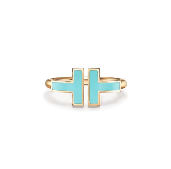 

the new double shaped opening 925 sterling silver band rings with original logo fashion woman jewelry ring tiffanys