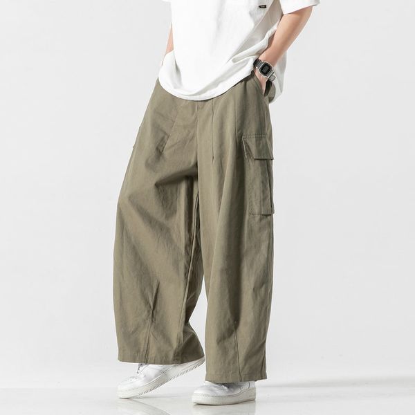 

men's pants mens pants fashion casual cargo pants men streetwear solid color pocket jogger trousers male sweatpants 5xl 221010, Black