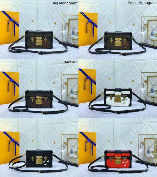 

lvvl bag handbags m86286 petite malle box bag monograms canvas epi leather s-lock removable leather strap designers luxury shoulder bags cro