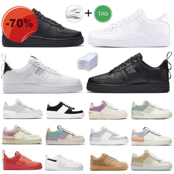 

men women af1 running shoes classic triple white black mens womens trainers sneakers sports shoes