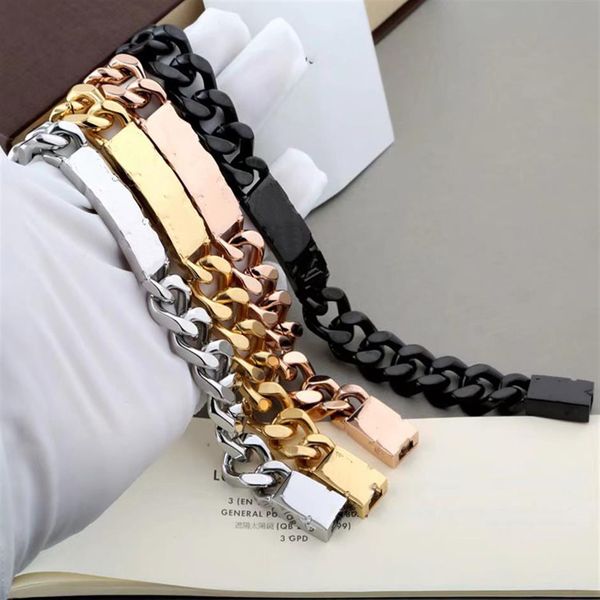

designer bracelets for men and women stainless steel cuban link iced out bracelets bracciali chain bracelet for women male drop sh238d, Golden;silver