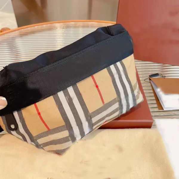 

luxurys classic lattice waist pack bag couple chest bags wallet sports running female male lattices purse light yellow gray check plaid wall