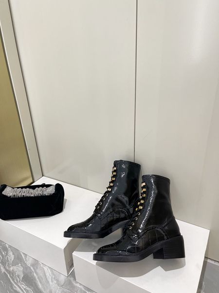 

2022 new boots british style leather wild flat bottom low -heeled martin, Black