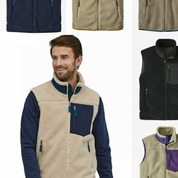 

pata designer vest mens wool coat winter warm sleeveless jacket men women casual loose waistcoat us large size, Black;white