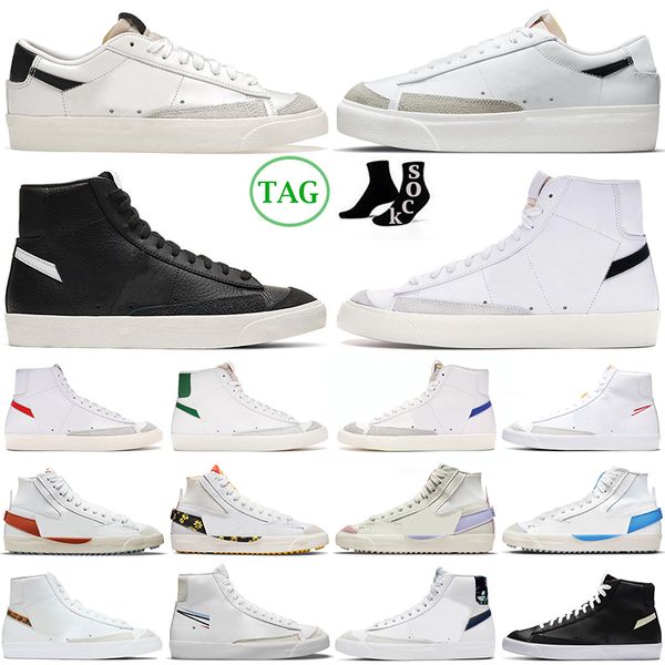 

blazer mid 77 vintage blazers running shoes casual shoes men women black white snake pine green university blue mens trainers sneakers