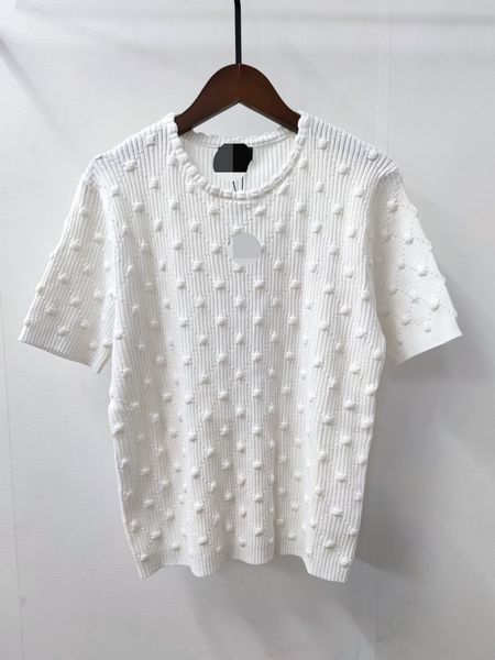 

9099 2022 milan style summer sweater brand same sweater crew neck short sleeve pullover flora print white black fashion womens clothes zhen