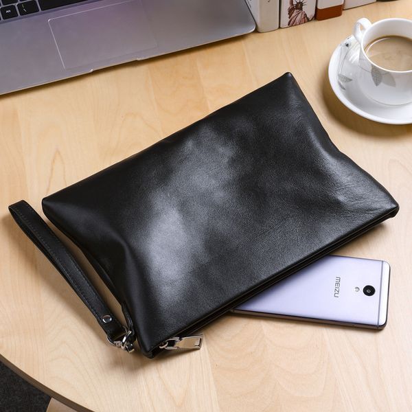 

evening bags hand bag men fashion genuine leather clutch large capacity sheepskin soft leather man envelope bag business male clutches j50 2