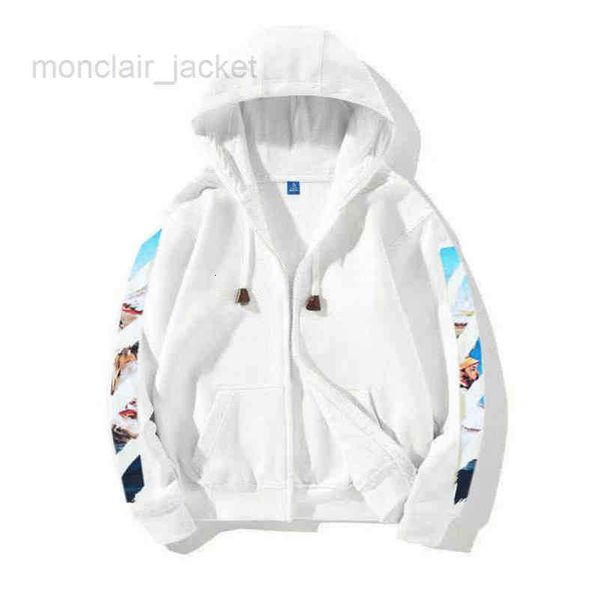 

men's hoodies 222ss designer luxury offs classic inkjet arrowhead hip hop hoodie couples of light blue black white print men and women