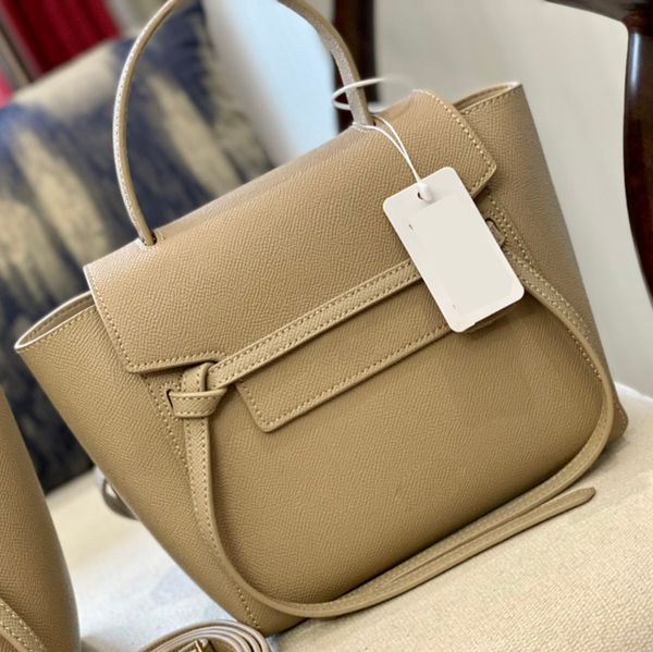 

tote shoulder bags handbags crossbody frame box womens fashion genuine leather elephant grey milk tea color 24cm 20cm micro designer bag pic