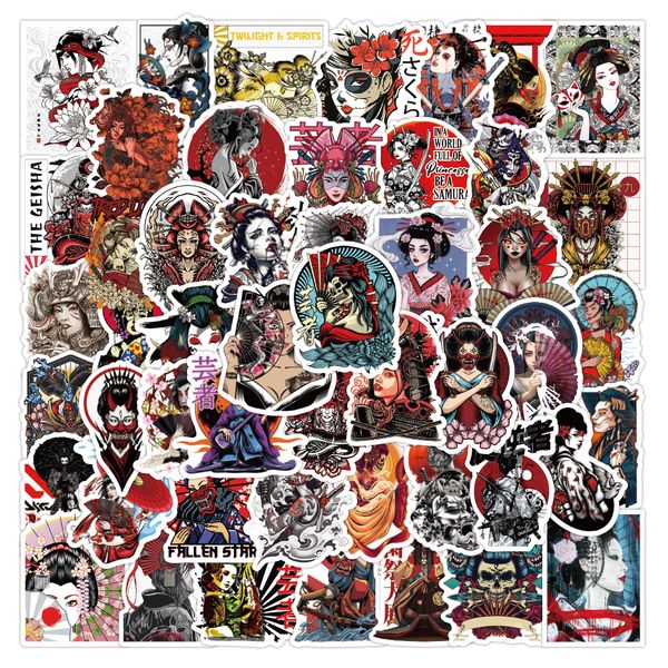 

50pcs wholesale cartoon japanese geisha waterproof stickers for notebook skateboard fridge lapluggage diy car