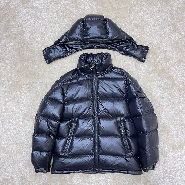 

mens down jackets stylist coat parka classic puffer detachable sleeves jacket hooded thick down coats womens feather windproof outerwear rem, Black