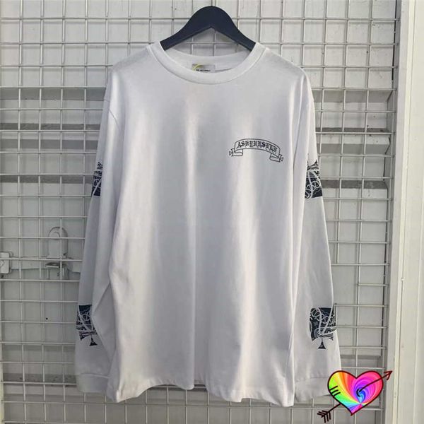 

men's t-shirts white long sleeve askyurself paisley tee 2022 men women 1 1 bandana graphic askyurself t-shirt oversize vintage wash ask, White;black