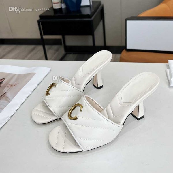 

designer sandals women luxury slippers leather heels slides high shoes various colors plate-forme 35-43 gdfg, Black