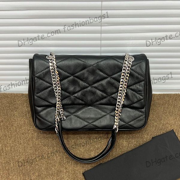 

womens vintage jamie jumbo quilted shopping bags calfskin silver metal chain strap croosbody shoulder multi pochette large capoacity handbag