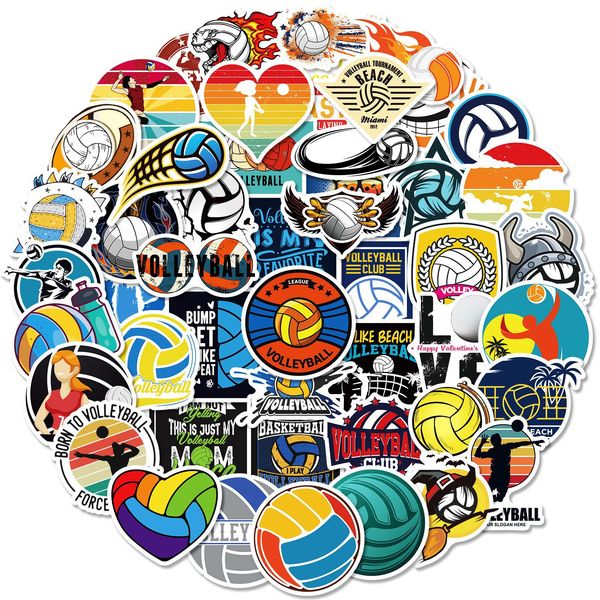 

50pcs cartoon volleyball stickers non-random for car bike luggage sticker lapskateboard motor water bottle snowboard wall decals kids gifts
