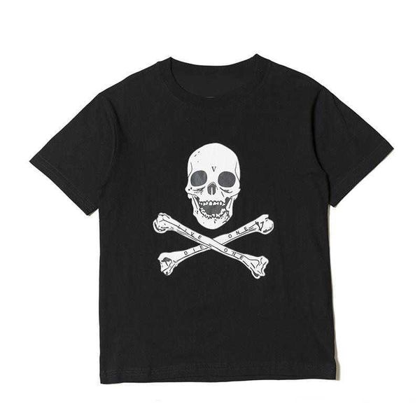 

18ss asap rocky christmaas tee fashion black skull printed mens stylist t shirts men women short sleeve shirts size s-xl, White;black