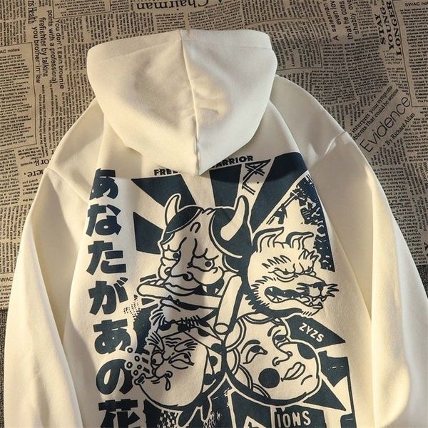 

womens hoodies sweatshirts japanese corpse clown print hooded men and women sweater spring and autumn american loose couple student jackets, Black
