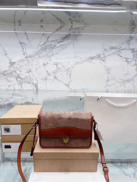 

leather luxury women bag designer shoulder bags fashion handbag cross-body printed bag large capacity metal lock 25cm long