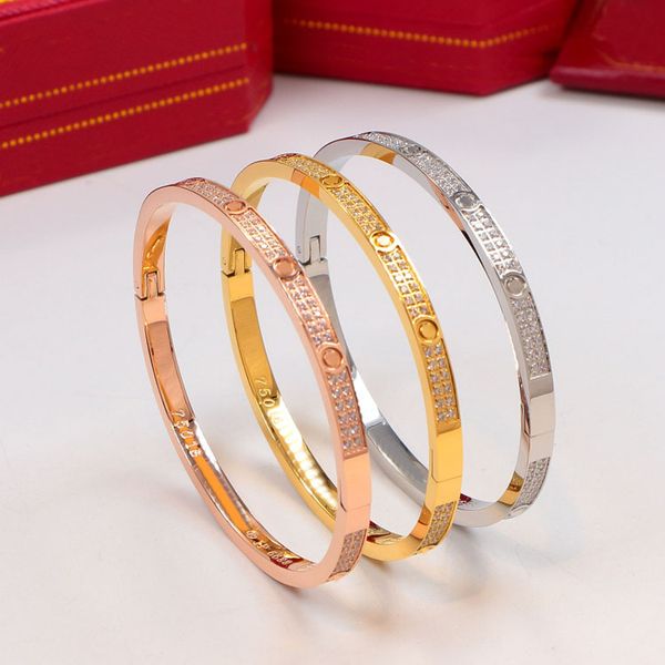 

fashion luxury eternal love gold chain bracelet designer jewelry for mens women full diamond bangle silver gifts womens luxury bracelets gif, Black