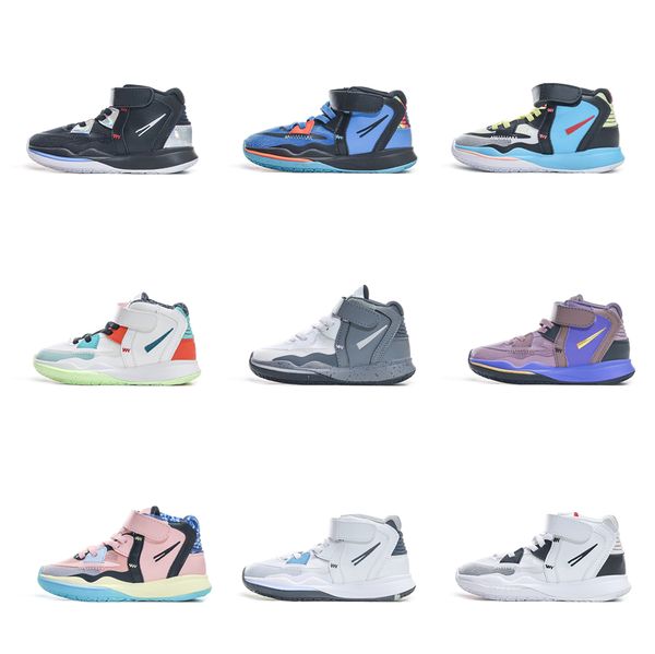 

kids basketball shoes nk8 running shoes paint drip light smoke grey pink quartz shadow lucky green boys girls toddler outdoor sneakers size, Black