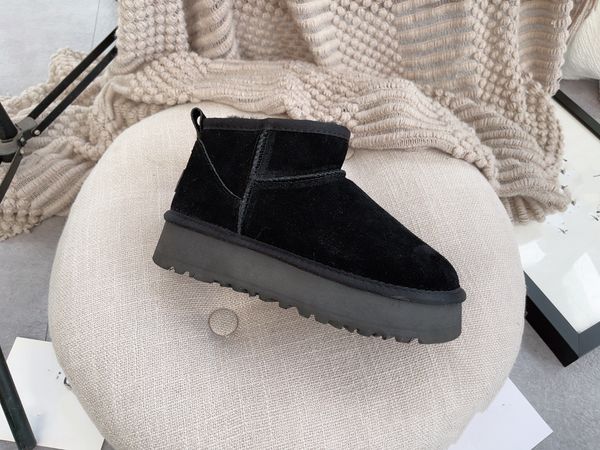 

ug classic women warm snow boots winter shoes full fur fluffy furry satin ladies boot ankle boot size 35-42, Black