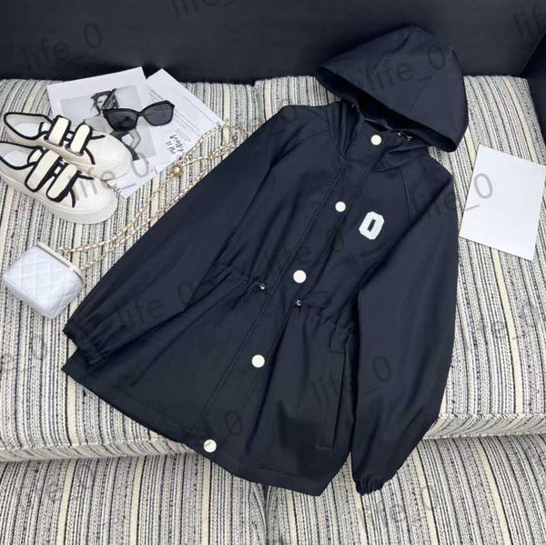 

fashion brand women jackets letter print collect waist hooded coats single row designer buttons pockets outerwear casual sports style warm, Black;brown