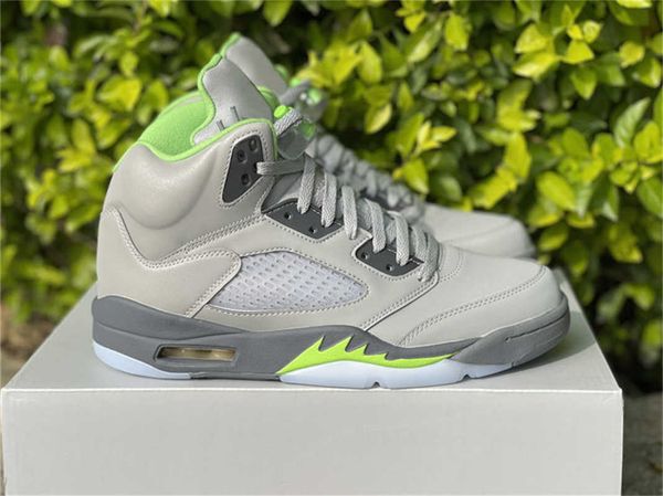 

authentic 5 green bean basketball shoes silver flint grey sneakers 3m reflective 5s easter racer blue retro men women athletic sports
