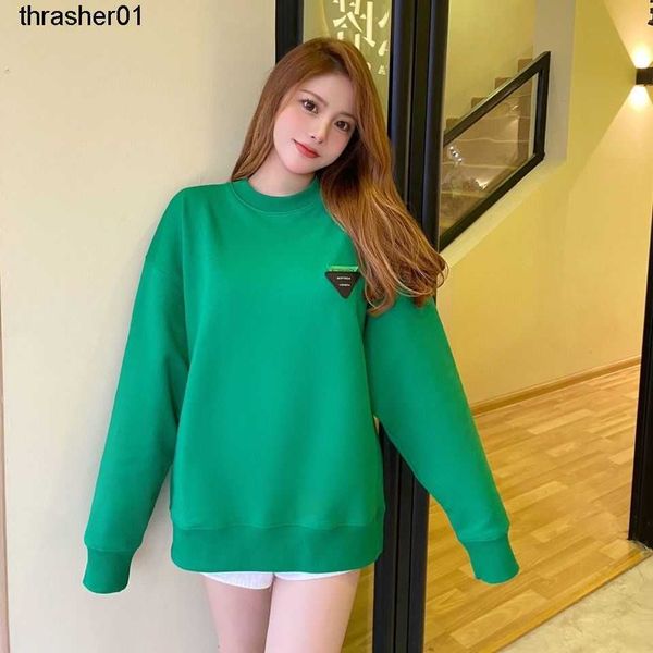 

new men's hoodies designer sweatshirts bv green round neck sweater men's women's style casual loose couple pullover fashion b, Black