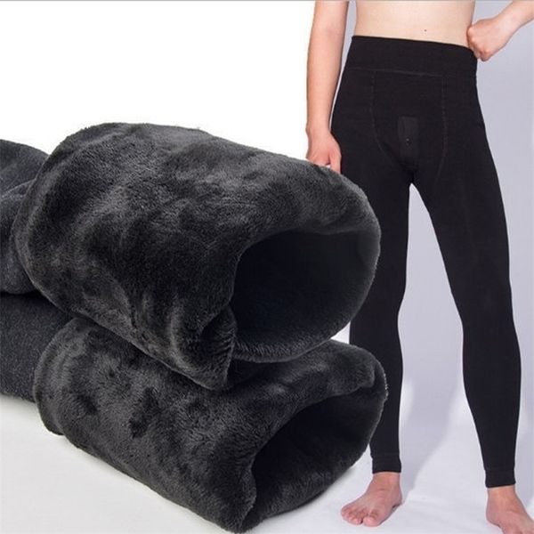 

men's thermal underwear 7xl for men winter buttoms thick fleece leggings male big large waist 221010, Black;white