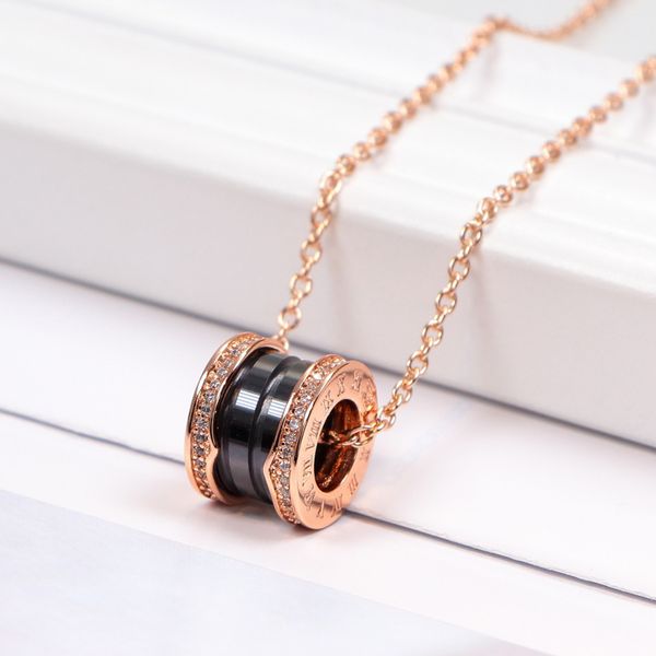 

ceramic necklace women stainless steel couple diamond pendant jewelry neck christmas gifts for women accessories wholesale, Silver