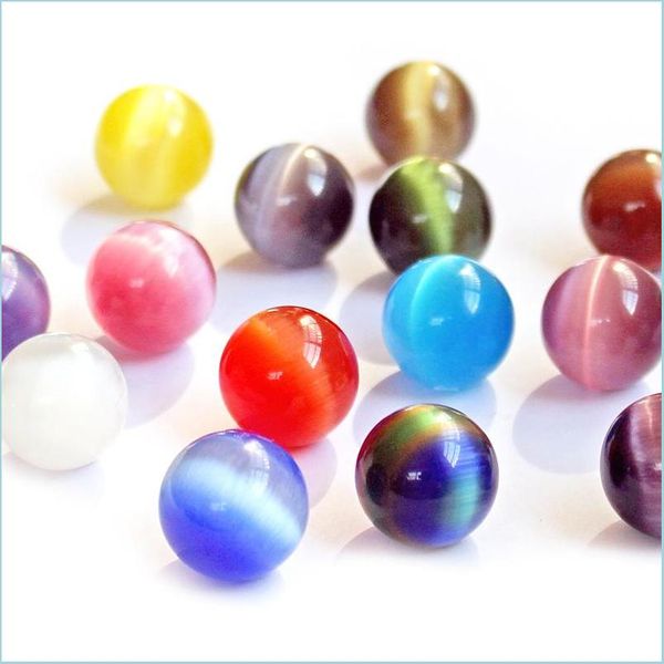 

stone 20mm 7 chakra round cats eye crystal opal stone ball mosaic craft gift yoga hand play odornment decoration drop delivery 2022 je dhbm7, Black