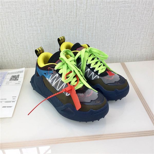 

designer luxury off casual shoes virgiablo odsy 1000 grey fluorescent yellow sneaker multicolor trainers sneakers with original box, Black