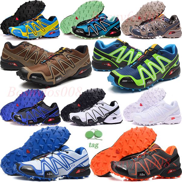 

running shoes men trainers outdoor sports sneakers speed cross black red white dark blue apple green yellow 2022 new salomon 3.0 iii cs mens