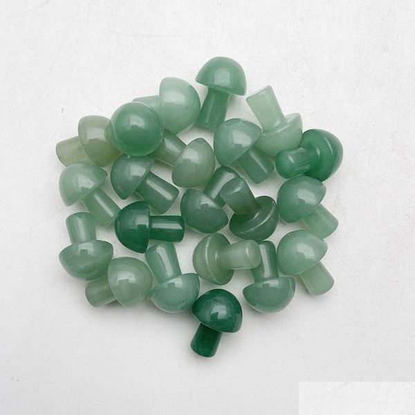 

stone green aventurine stone 20mm mushroom statue carved decoration quartz hand polished healing reiki trinket gift room plant orname dhmta, Black